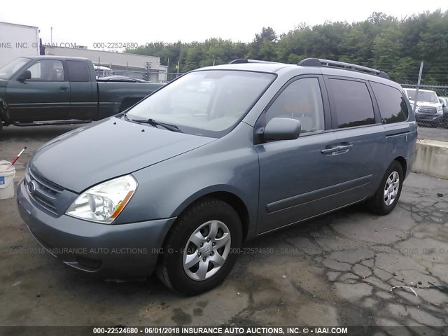 KNDMB233696278327 - 2009 KIA SEDONA EX/LX Light Blue photo 2