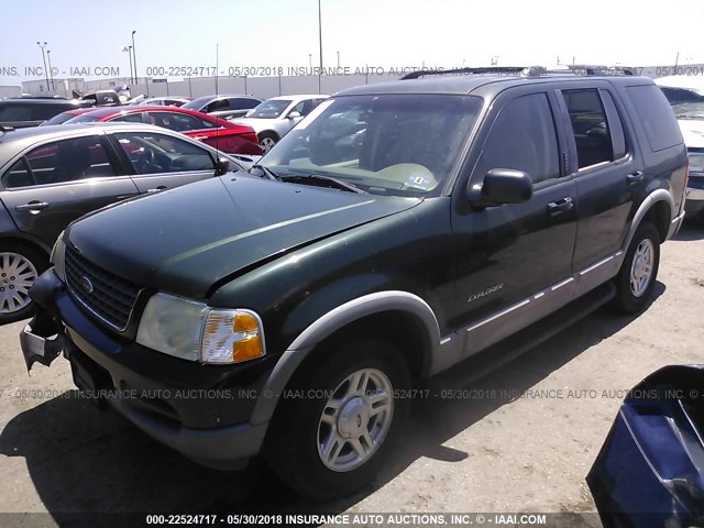 1FMZU73E42UA49379 - 2002 FORD EXPLORER XLT GREEN photo 2