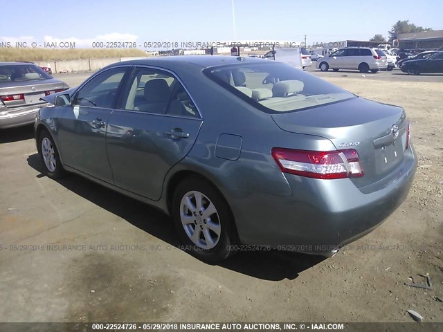 4T1BK3EKXBU624412 - 2011 TOYOTA CAMRY SE/LE/XLE 绿色 照片 3