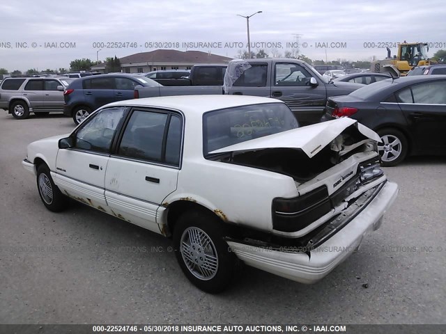 1G2NG54U5MC665075 - 1991 PONTIAC GRAND AM WHITE photo 3