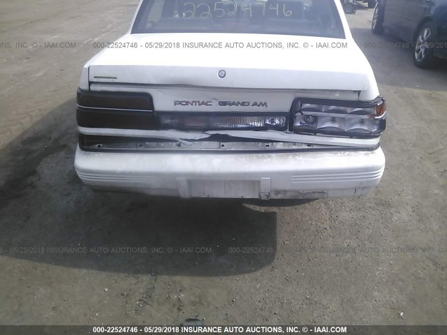 1G2NG54U5MC665075 - 1991 PONTIAC GRAND AM WHITE photo 6