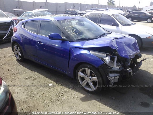 KMHTC6AD1CU080491 - 2012 HYUNDAI VELOSTER BLUE photo 1