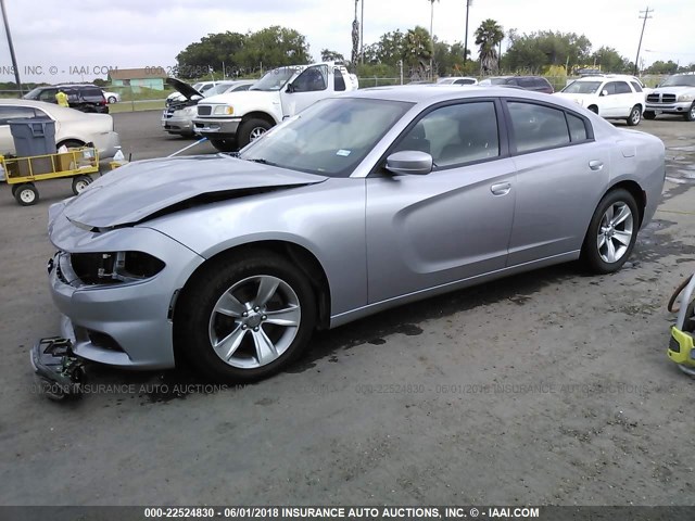 2C3CDXHG7GH276326 - 2016 DODGE CHARGER SXT SILVER photo 2