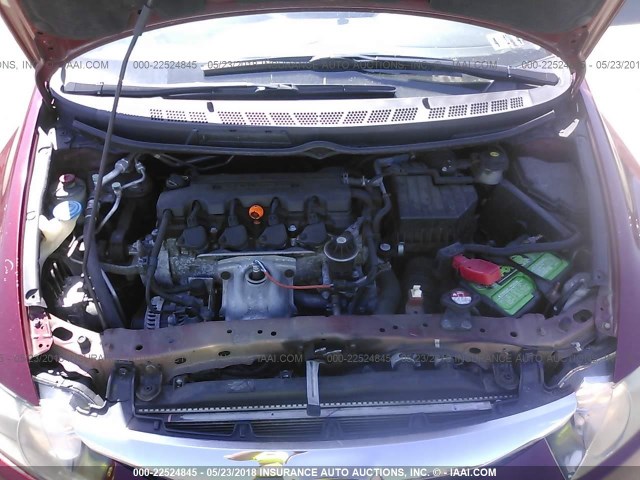 2HGFA1F94AH548763 - 2010 HONDA CIVIC EXL წითელი ფოტო 10