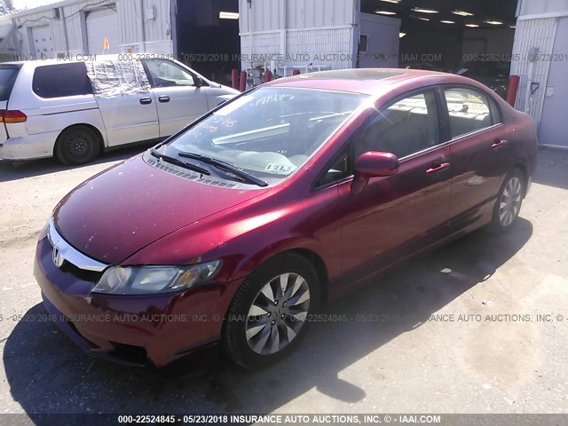 2HGFA1F94AH548763 - 2010 HONDA CIVIC EXL წითელი ფოტო 2