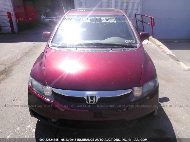 2HGFA1F94AH548763 - 2010 HONDA CIVIC EXL წითელი ფოტო 6