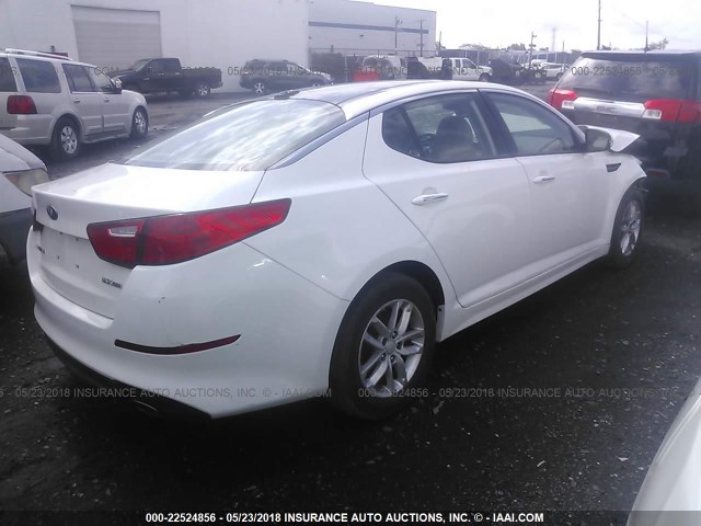 5XXGN4A7XEG276551 - 2014 KIA OPTIMA EX WHITE photo 4