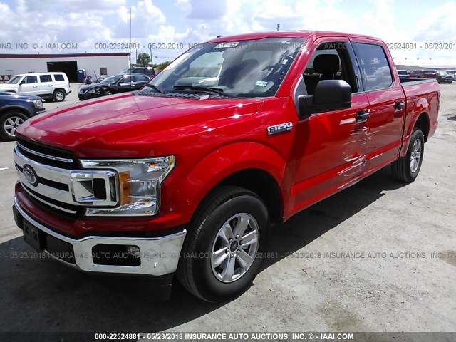 1FTEW1CG6JKC27900 - 2018 FORD F150 SUPERCREW RED photo 2