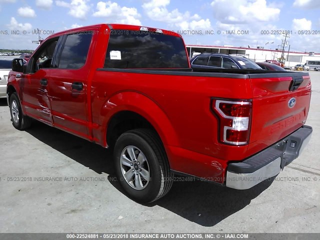 1FTEW1CG6JKC27900 - 2018 FORD F150 SUPERCREW RED photo 3