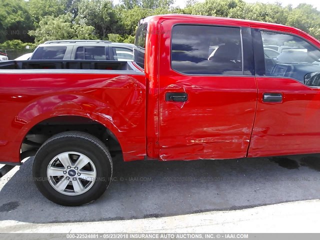 1FTEW1CG6JKC27900 - 2018 FORD F150 SUPERCREW RED photo 6