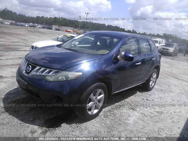 JN8AZ18W29W205701 - 2009 NISSAN MURANO S/SL/LE BLUE photo 2