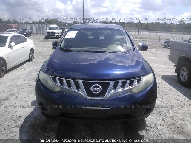 JN8AZ18W29W205701 - 2009 NISSAN MURANO S/SL/LE BLUE photo 6