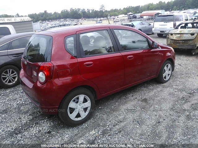 KL1TD66EX9B649899 - 2009 CHEVROLET AVEO LS/LT 红色 照片 4