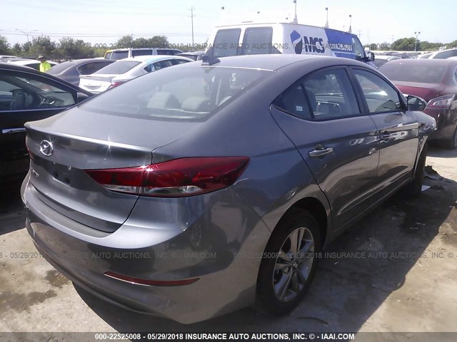 5NPD84LF2JH256503 - 2018 HYUNDAI ELANTRA SEL/VALUE/LIMITED GRAY photo 4