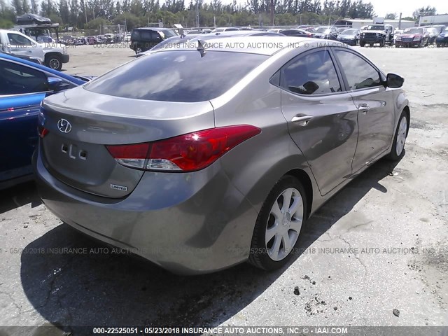 5NPDH4AE1DH276966 - 2013 HYUNDAI ELANTRA GLS/LIMITED GOLD photo 4