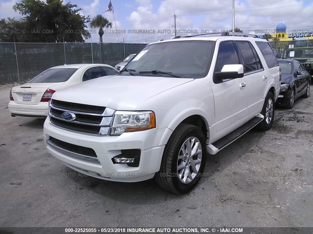 1FMJU1KT9FEF03085 - 2015 FORD EXPEDITION LIMITED WHITE photo 2