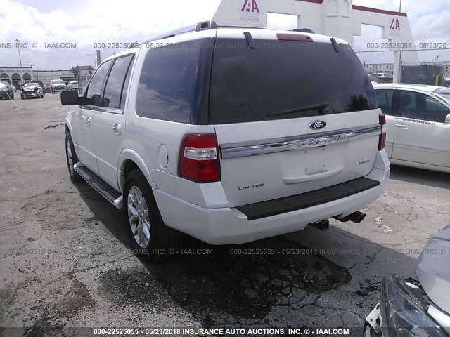 1FMJU1KT9FEF03085 - 2015 FORD EXPEDITION LIMITED WHITE photo 3
