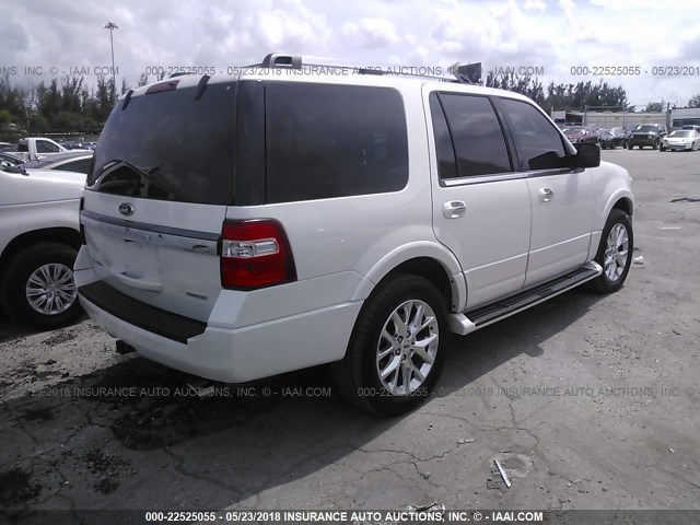 1FMJU1KT9FEF03085 - 2015 FORD EXPEDITION LIMITED WHITE photo 4