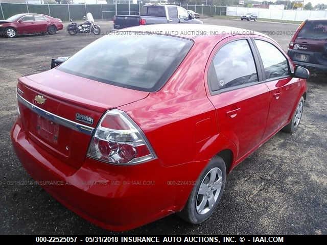 KL1TD5DE5BB138569 - 2011 CHEVROLET AVEO LS/LT 红色 照片 4