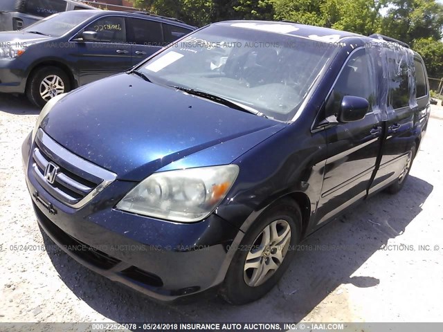 5FNRL38485B039225 - 2005 HONDA ODYSSEY EX BLUE photo 2