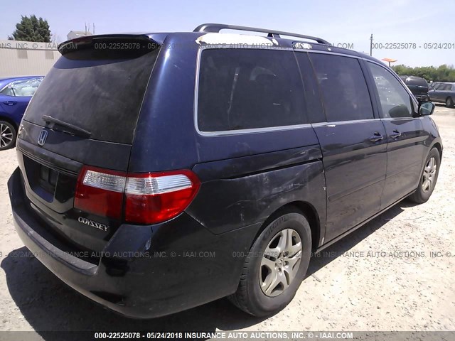 5FNRL38485B039225 - 2005 HONDA ODYSSEY EX BLUE photo 4