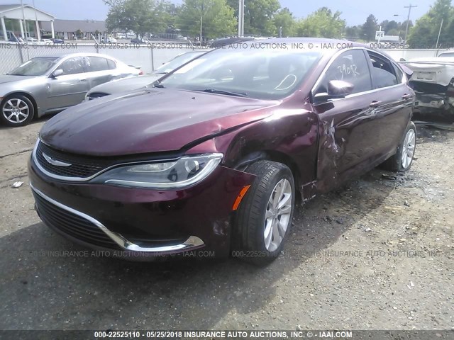 1C3CCCAB7GN132759 - 2016 CHRYSLER 200 LIMITED MAROON photo 2