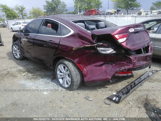 1C3CCCAB7GN132759 - 2016 CHRYSLER 200 LIMITED MAROON photo 3