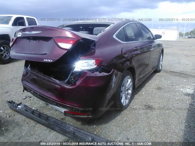 1C3CCCAB7GN132759 - 2016 CHRYSLER 200 LIMITED MAROON photo 4