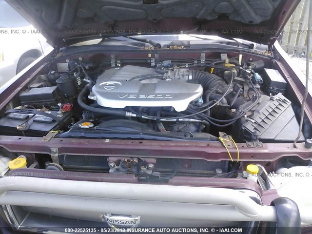 JN8DR09Y42W747038 - 2002 NISSAN PATHFINDER LE/SE BURGUNDY photo 10