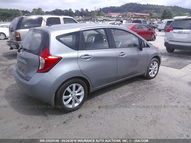 3N1CE2CP5EL425679 - 2014 NISSAN VERSA NOTE S/S PLUS/SV/SL SILVER photo 4