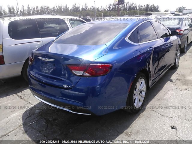 1C3CCCAB5FN674389 - 2015 CHRYSLER 200 LIMITED BLUE photo 4