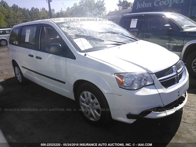 2C4RDGBG4ER476585 - 2014 DODGE GRAND CARAVAN SE WHITE photo 1