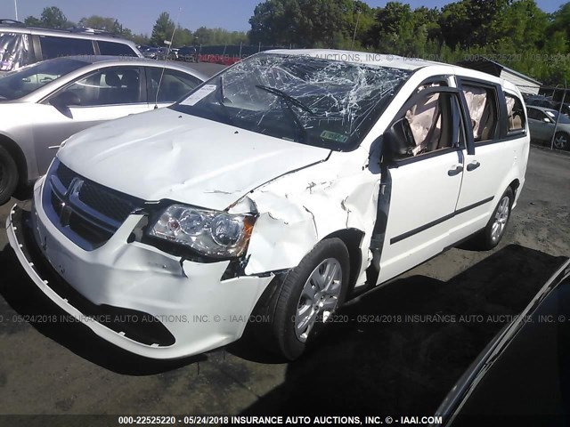 2C4RDGBG4ER476585 - 2014 DODGE GRAND CARAVAN SE WHITE photo 2