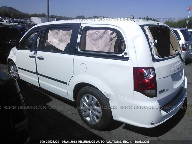 2C4RDGBG4ER476585 - 2014 DODGE GRAND CARAVAN SE WHITE photo 3