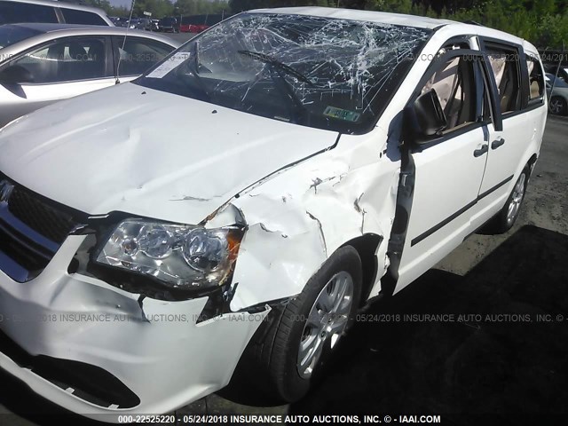 2C4RDGBG4ER476585 - 2014 DODGE GRAND CARAVAN SE WHITE photo 6