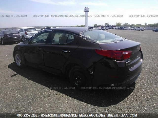 5XXGM4A7XFG479847 - 2015 KIA OPTIMA LX MAROON photo 3