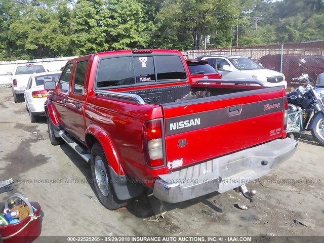 1N6ED27T7YC338749 - 2000 NISSAN FRONTIER CREW CAB XE/CREW CAB SE RED photo 3