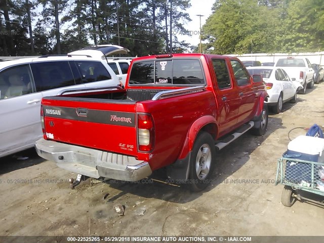 1N6ED27T7YC338749 - 2000 NISSAN FRONTIER CREW CAB XE/CREW CAB SE RED photo 4