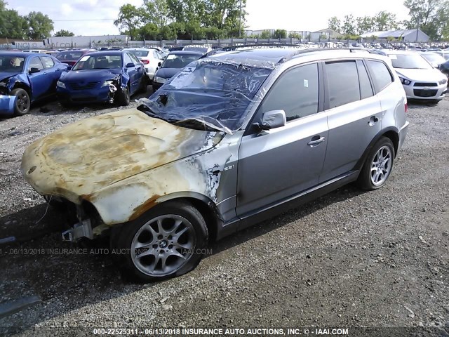 WBXPA73434WB21763 - 2004 BMW X3 2.5I GRAY photo 2