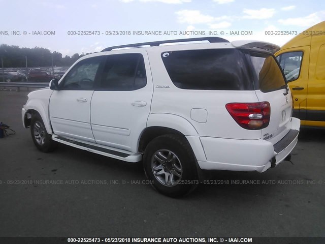 5TDZT38A03S190445 - 2003 TOYOTA SEQUOIA LIMITED WHITE photo 3