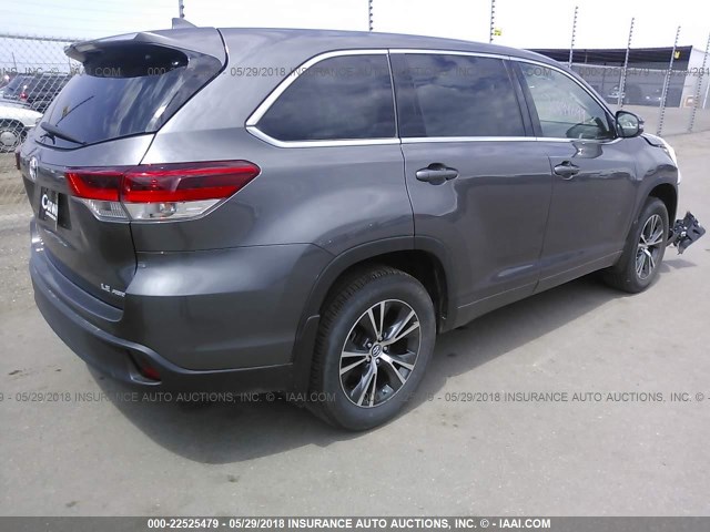 5TDBZRFH6HS412867 - 2017 TOYOTA HIGHLANDER LE/LE PLUS GRAY photo 4