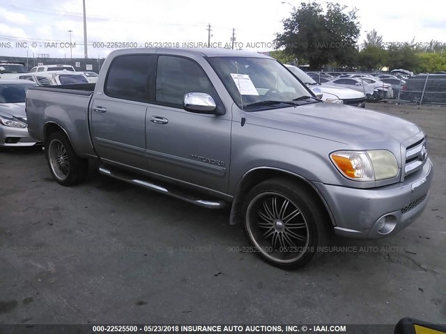 5TBET34186S555763 - 2006 TOYOTA TUNDRA DOUBLE CAB SR5 SILVER photo 1