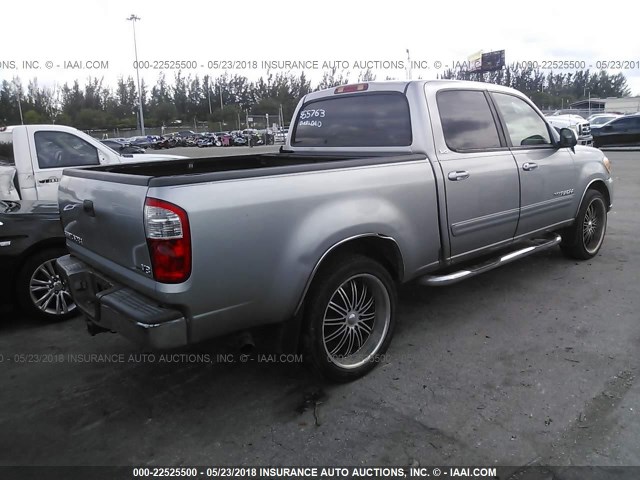 5TBET34186S555763 - 2006 TOYOTA TUNDRA DOUBLE CAB SR5 SILVER photo 4