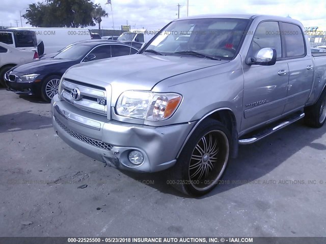 5TBET34186S555763 - 2006 TOYOTA TUNDRA DOUBLE CAB SR5 SILVER photo 6