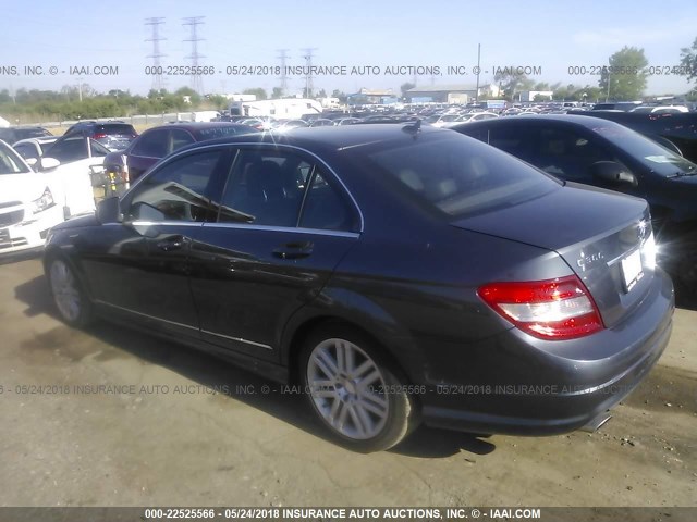 WDDGF81X49R075466 - 2009 MERCEDES-BENZ C 300 4MATIC GRAY photo 3