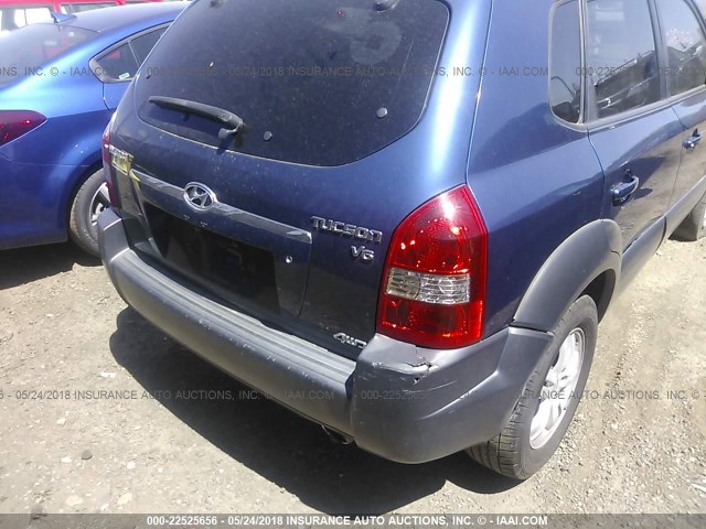 KM8JN72D66U322959 - 2006 HYUNDAI TUCSON GLS/LIMITED BLUE photo 6