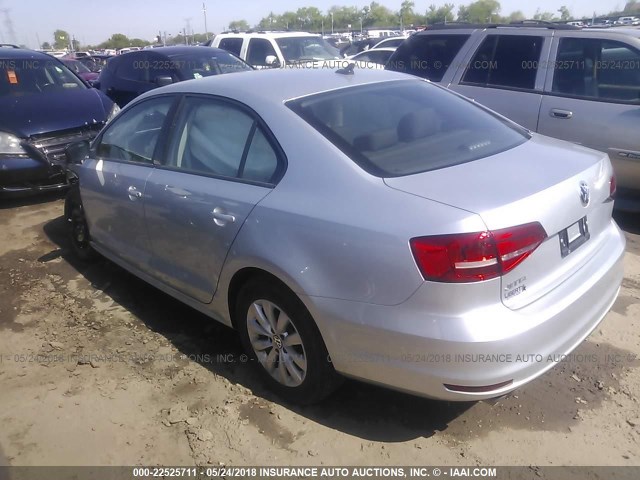 3VW1K7AJ3FM243755 - 2015 VOLKSWAGEN JETTA S ვერცხლისფერი ფოტო 3