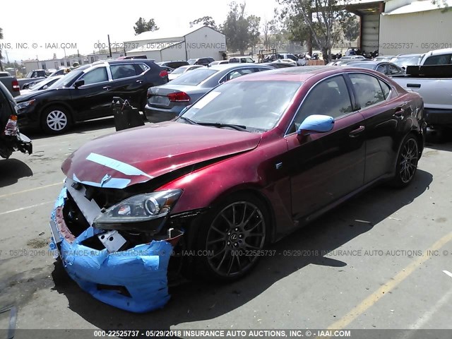 JTHBP5C22E5011394 - 2014 LEXUS IS F RED photo 2