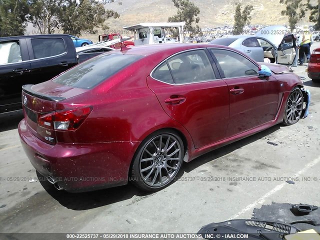 JTHBP5C22E5011394 - 2014 LEXUS IS F RED photo 4