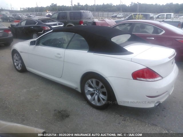 WBAEB53568CX63846 - 2008 BMW 650 I WHITE photo 3